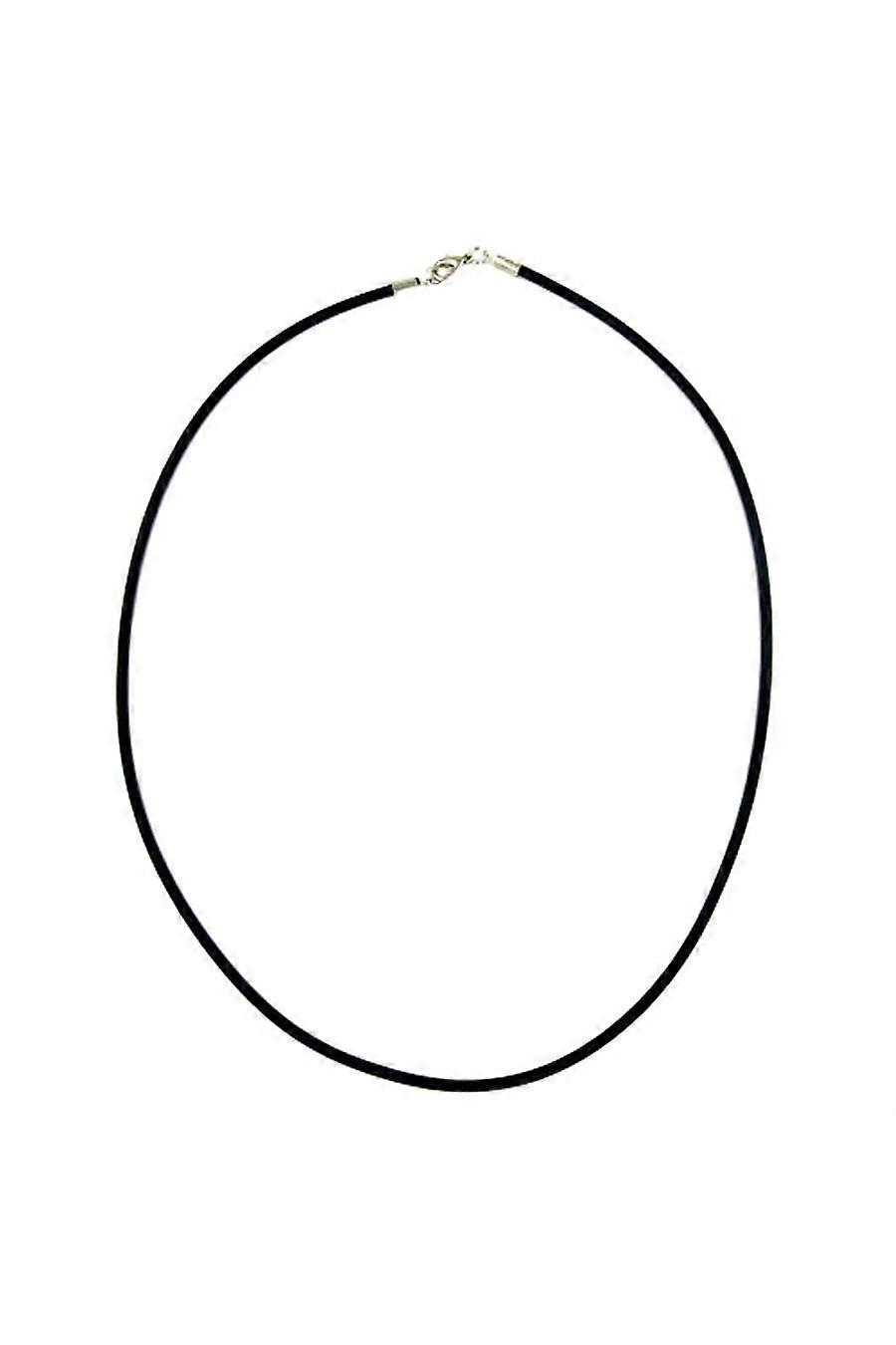 Necklace 3mm Rubber Band Silver Clasp 80cm - Gl00763-80