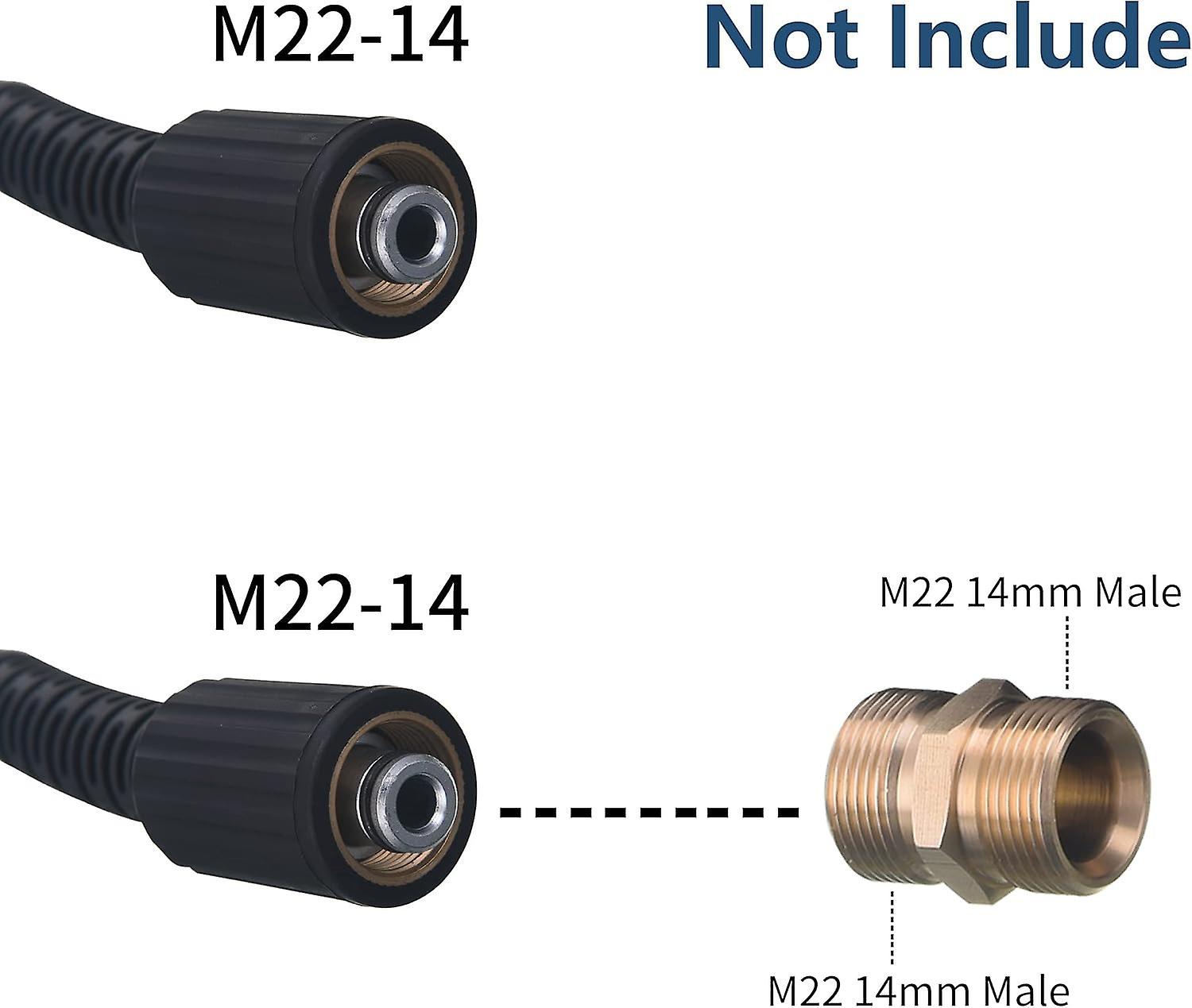 thumbnail image 2 of 50ft 1/4" M22 14mm Power Washer Hose - 5800 PSI For Ryobi, Troy-Bilt & More 2 of 4