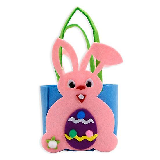 Easter Handbag Material Kit Bunny Carrot Chick Colorful Egg DIY Non-woven Fabric Handmade Portable Basket Treat Tote Pouch Festival Gift