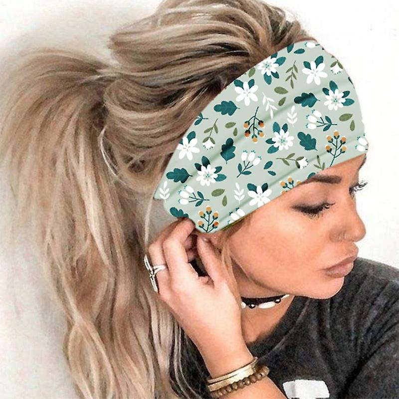 Printed Stretchy Sweat-absorbent Quick Dry Headband for Yoga Running Color6