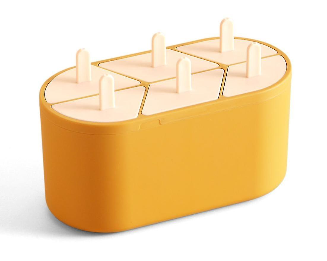 Ice Cream Maker Freezer Bowls Silicone Ice Cream Mold With Stick Ice Lattices Yellow Ice Pastry Tray For Ice Cream Tools Yellow