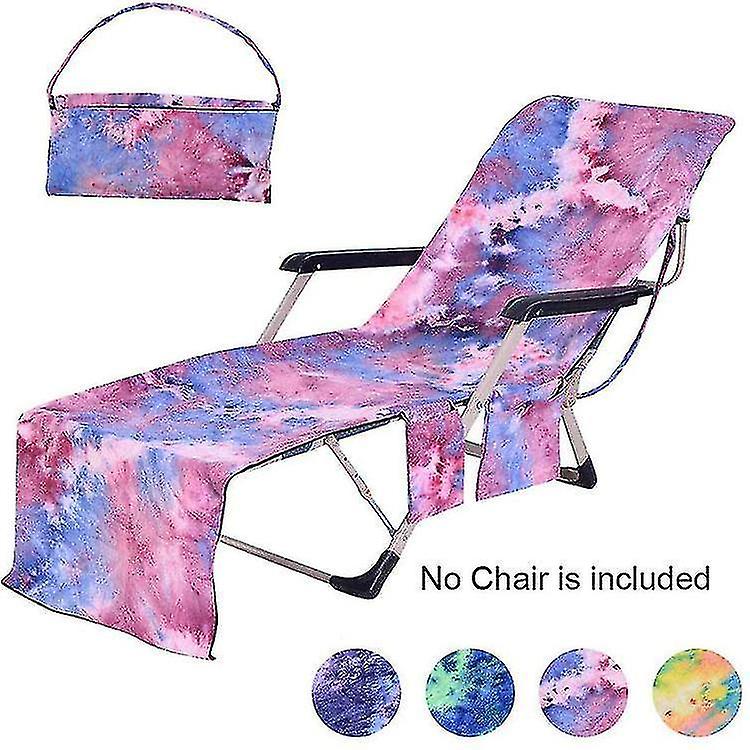 Microfiber Beach Recliner Cover With Pockets（purple）