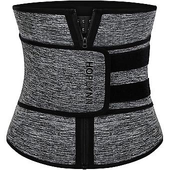 HOPLYNN Neoprene Sweat Waist Trainer Corset Trimmer Shaper Belt for Women Grey