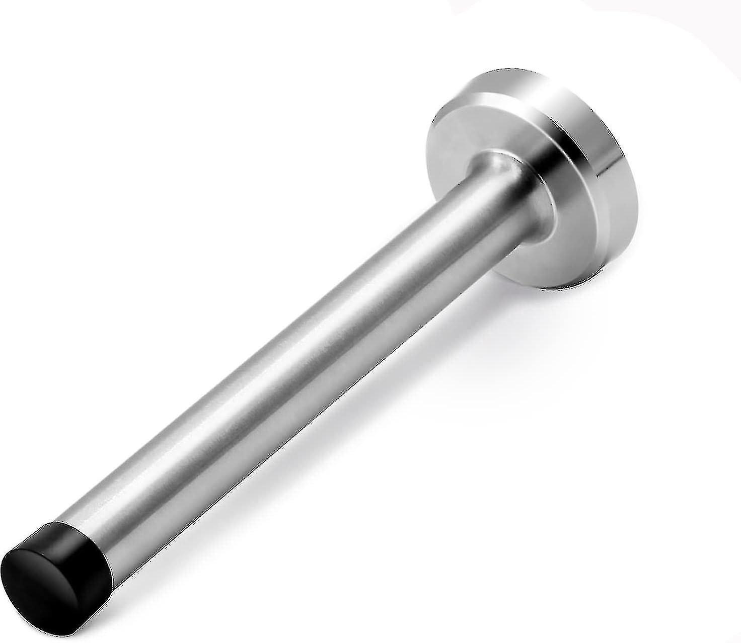 Butées de porte, butée de porte de 6 pouces de long, support mural, butée de porte noire solide robuste en acier inoxydable brossé avec embouts de pare-chocs en caoutchouc souple
