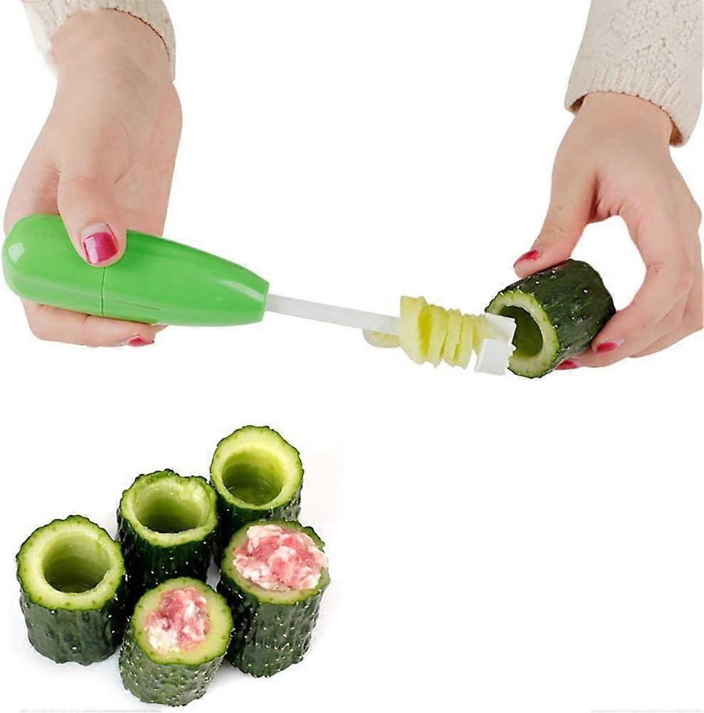 4 Pcs Veggie Corkscrew Carver Set, Replaceable Vegetable Spiral Cutter Head Digging Tool