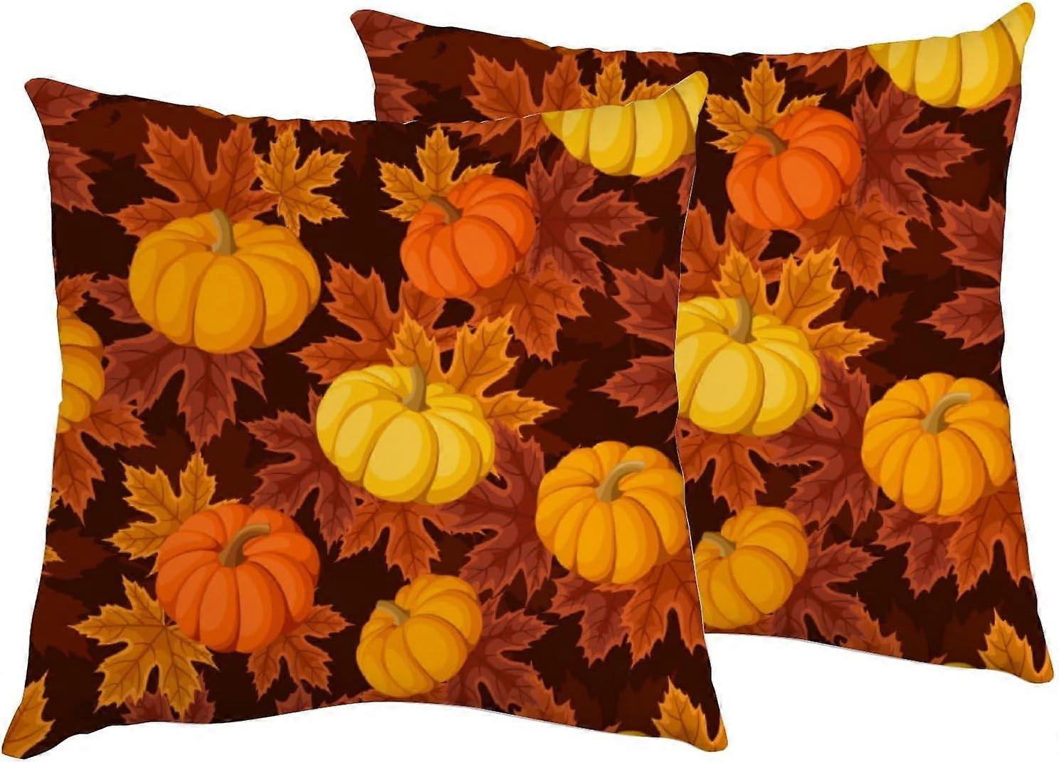 Kussensloop 18x18 inch Maple Leaves Thanksgiving Day Autumn Fall Square Throw Pillow Covers Protector Pillow Sham Kussensloop met ritssluiting