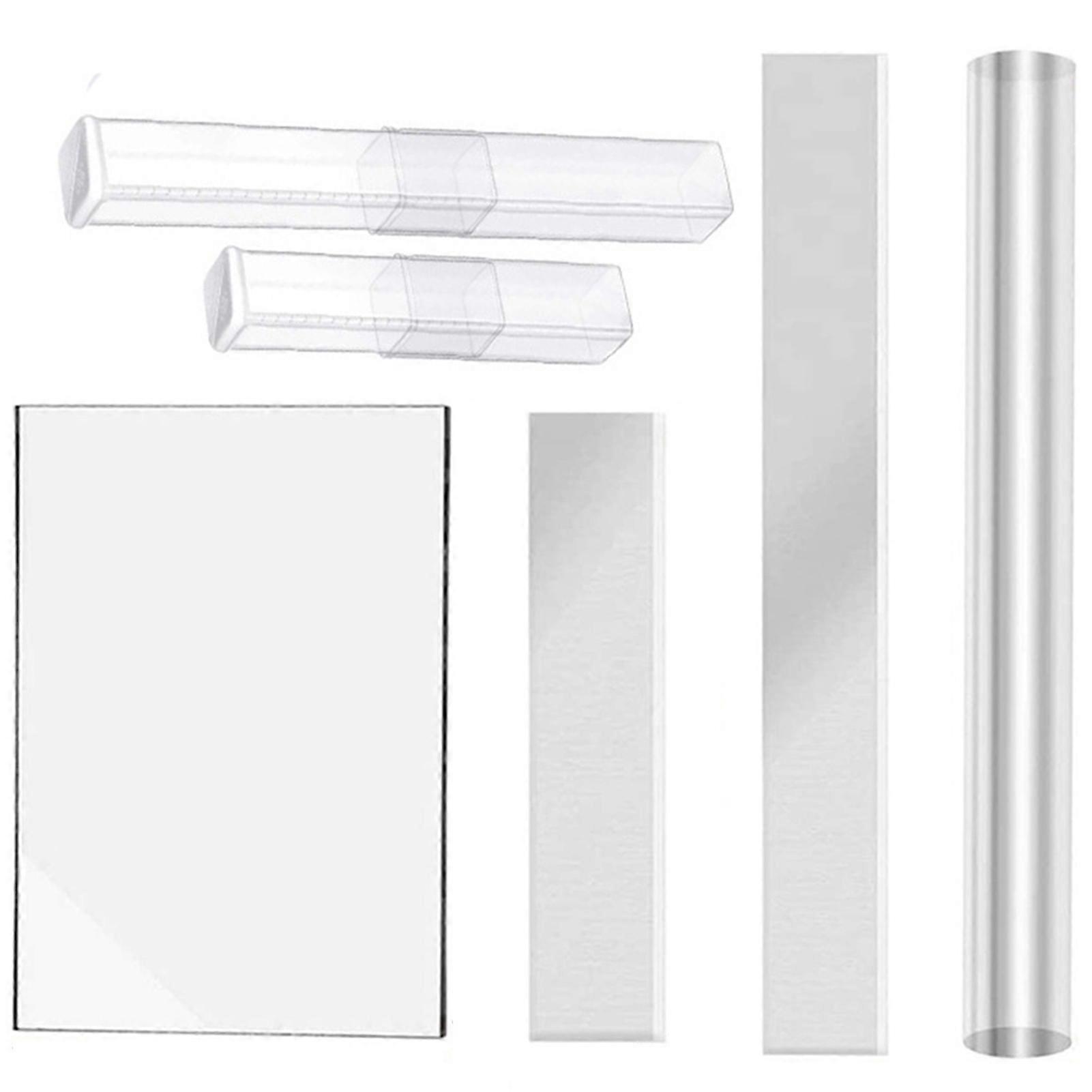 6 Pieces Clay Tools Set Roller Acrylic Sheet Diy Crafts Clay Roller Tool Clay Pottery Tools For Shaping Sculpting Modelling