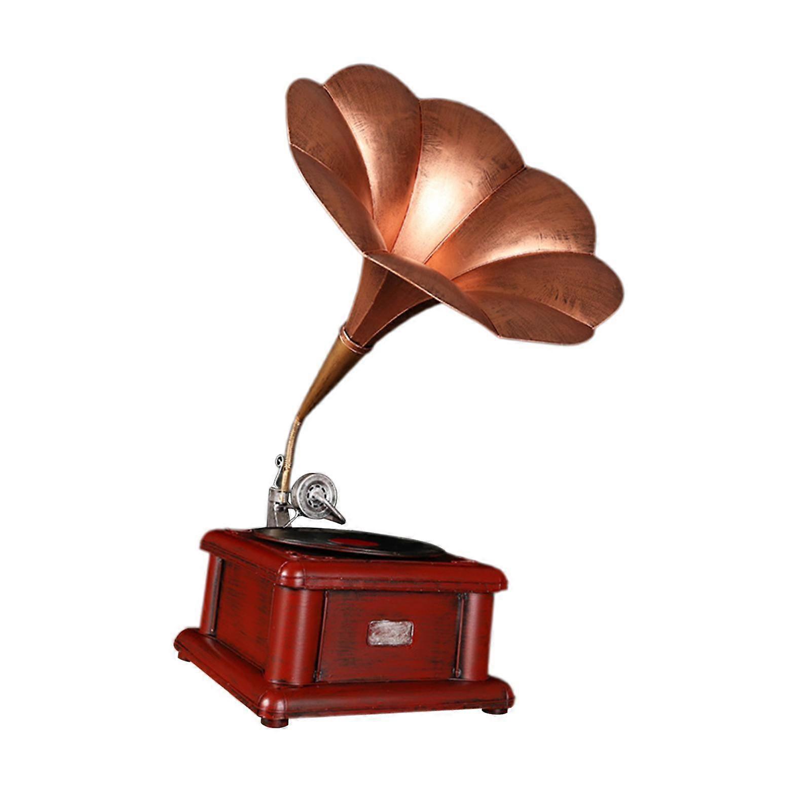 Record Player Statue Gift Metal Figurine for Housewarming Table Centerpieces Style A