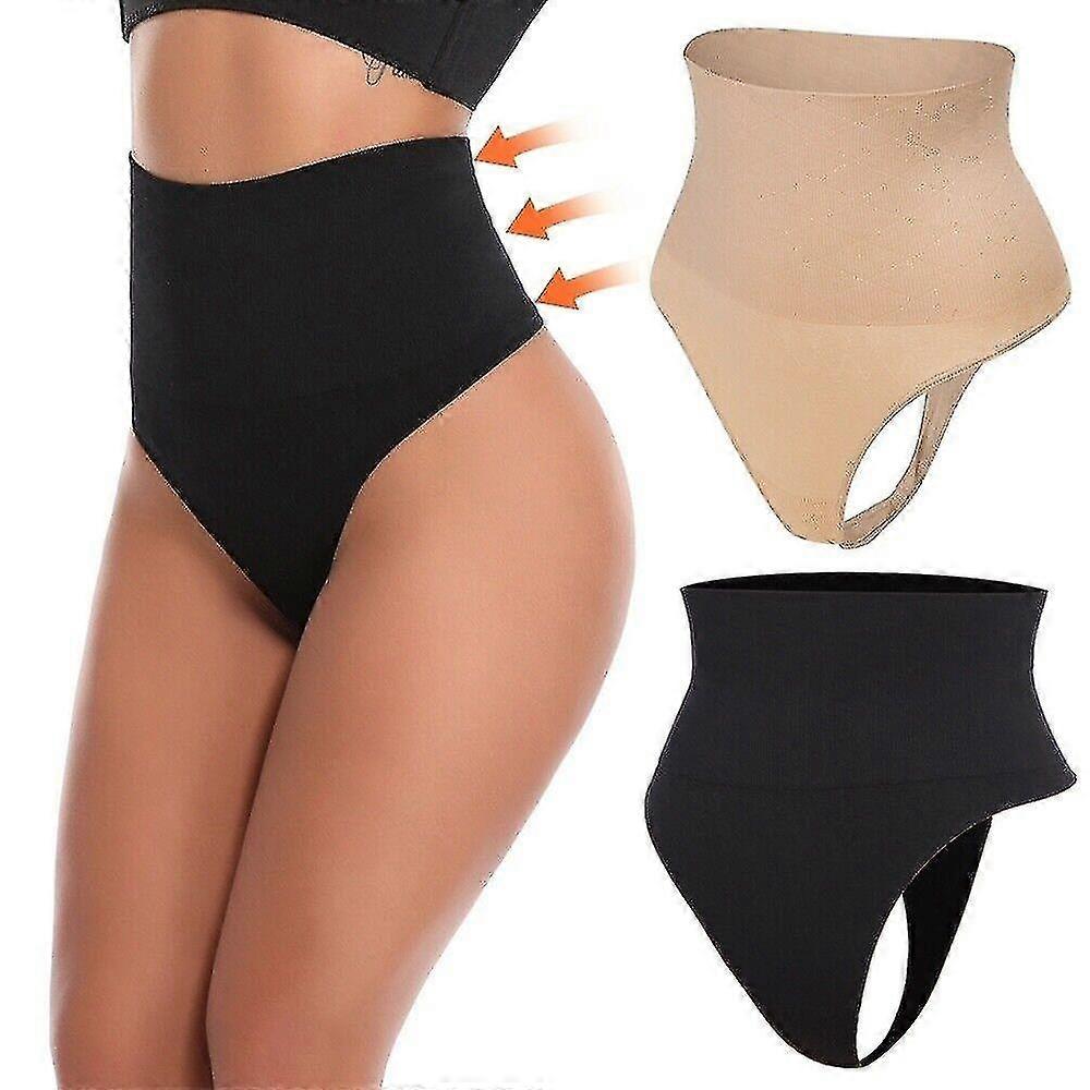 Frauen Hohe Taille nahtlose Bauchkontrolle Hose Body Shaper Slip G-String String