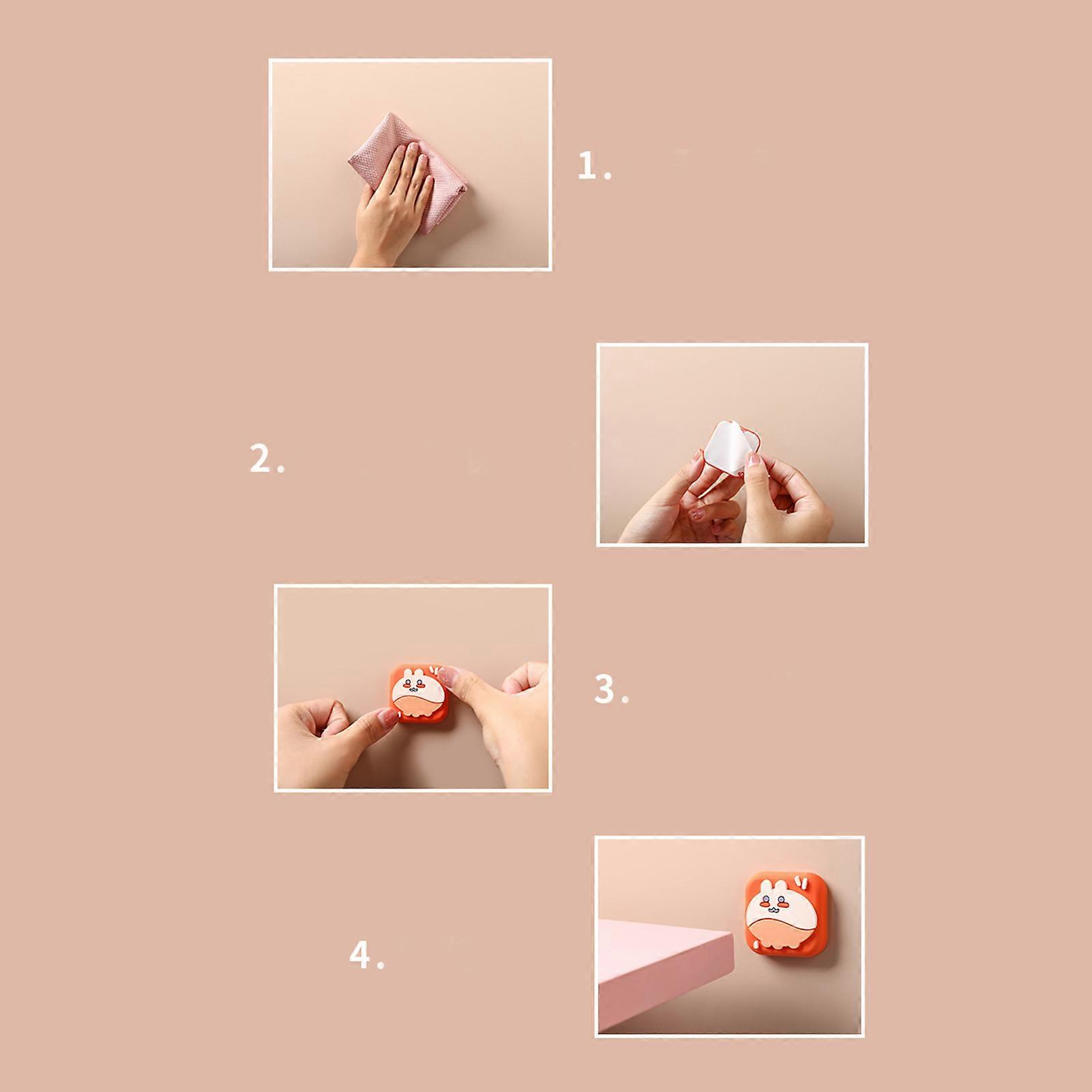 Door Stoppers Wall Protector Mute Cartoon Buffer Shakeproof PVC Crash Pad for Door Handle Orange Red