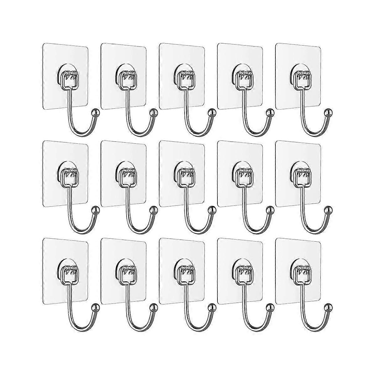 Adhesive Hooks For Hanging Heavy Duty Wall Hooks Towel Hook, Waterproof Transparent Hooks For Bathr