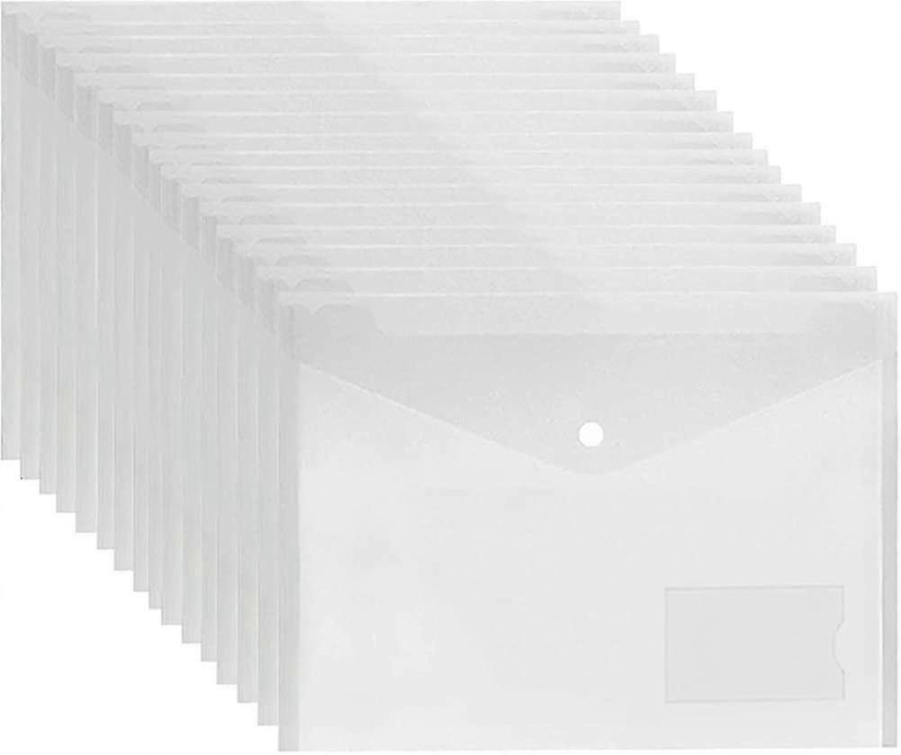 Clear Plastic Wallets A4-30 Pack Plastic Folders Document Wallets Files Wallets