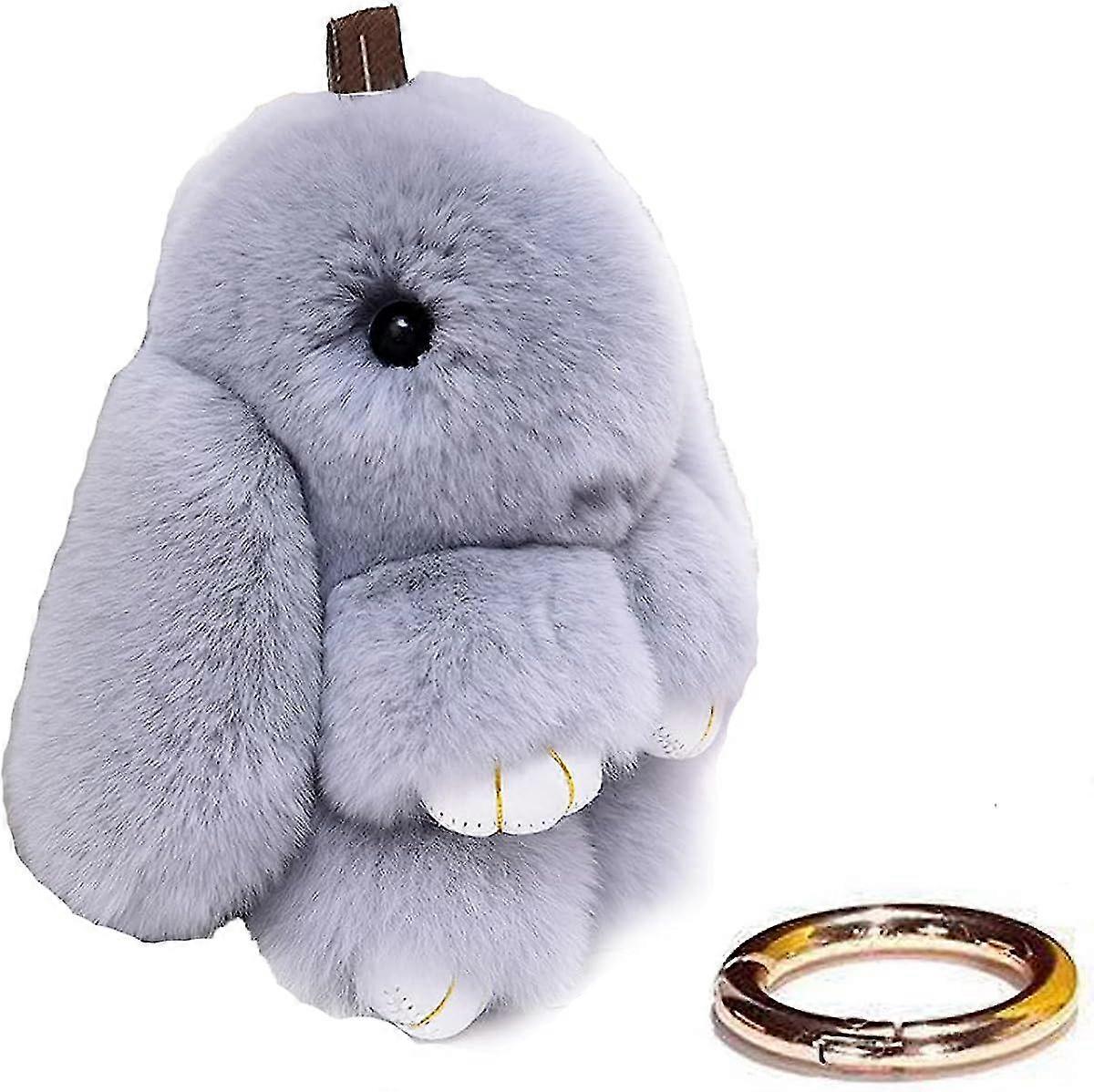 Bunny Keychain Cute Rex Rabbit Faux Fur Keychain Car Handbag Keyring