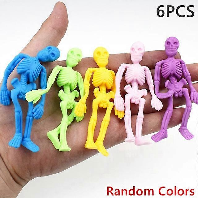 6/12pcs Fun Soft Rubber Skull Skeleton Ghost Tricky Kids Toys Gifts Halloween Happy Holloween Party Carnival Zombie Decors Props