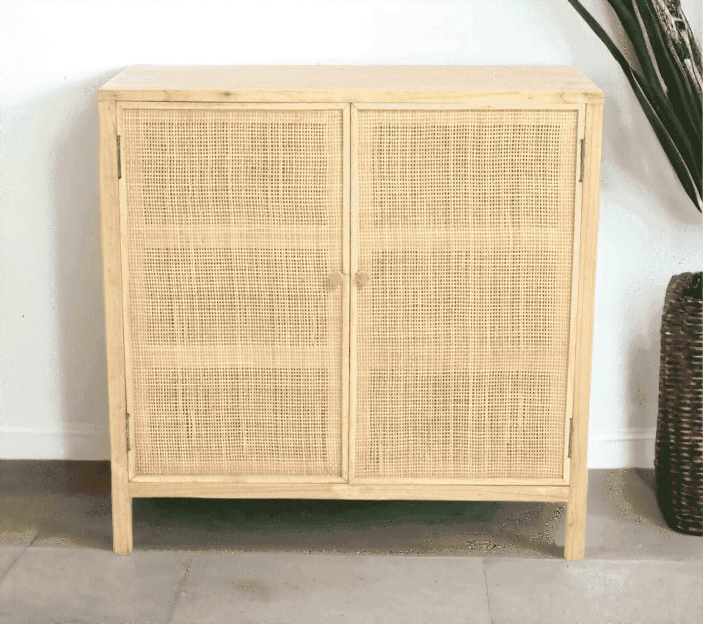Cupboard With Rattan Doors