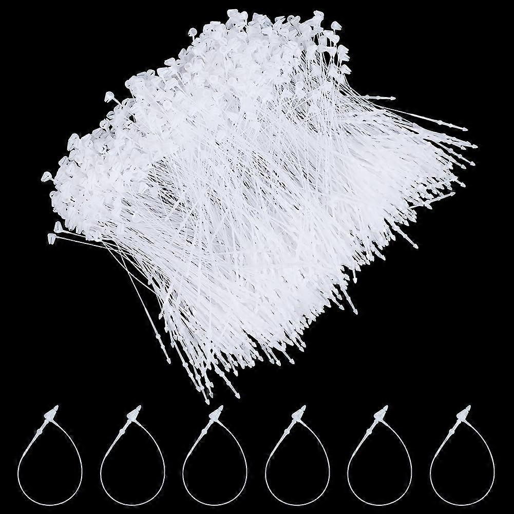 1000 Pcs White Plastic Fasteners Hang Tags 4inch Hang Tag Snap Lock Pins Professional Grade Security Loop Fasteners for Impeccable Tag Attachment Safe