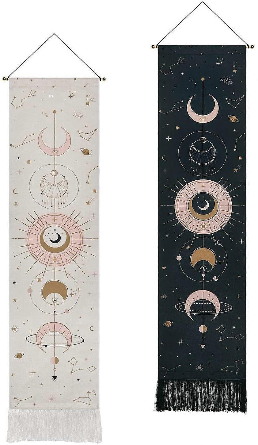 2 Pack Moon Tapestry Moon Phase Tapestry Art Bohemian Tapestries Constellation Tapestry