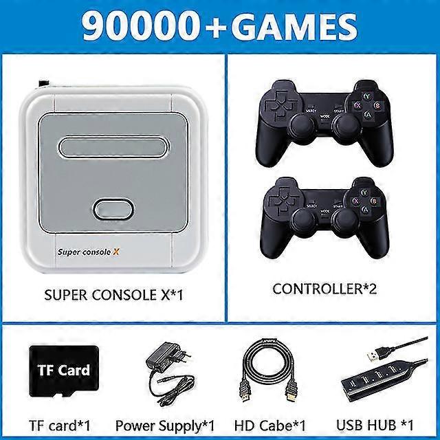 Retro Game Box Super Console X Video Game Console For Psp/ps1/md/n64 Wifi Support Hd Out Built-in 50 Emulators With 90000+games