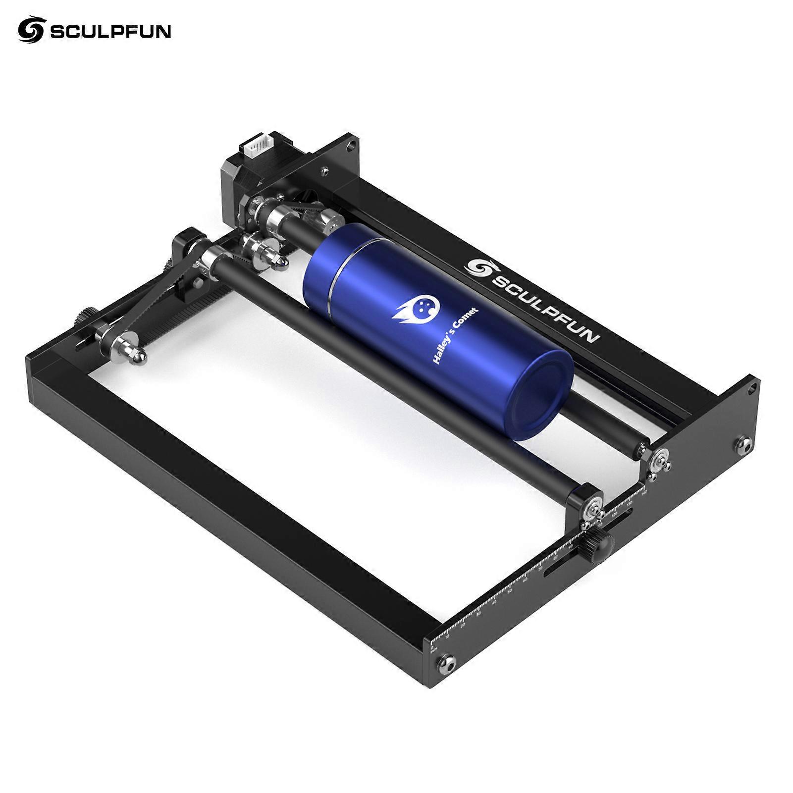 SCULPFUN Laser Rotary Roller Laser Engraver Y-axis Rotary Roller 360 Rotating for 6-150mm Different Engraving Diameter for Laser Engraving Cylindrica