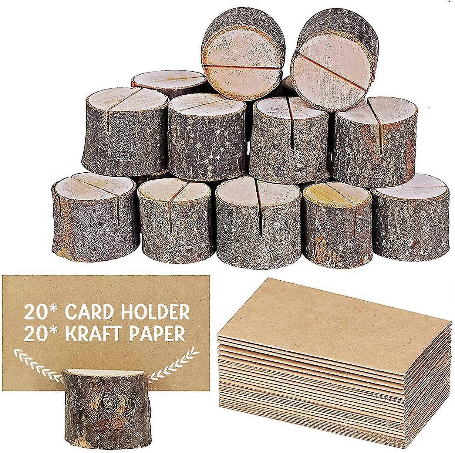 Holzkartenhalter, 20pcs Holzkartenhalter aus Holz