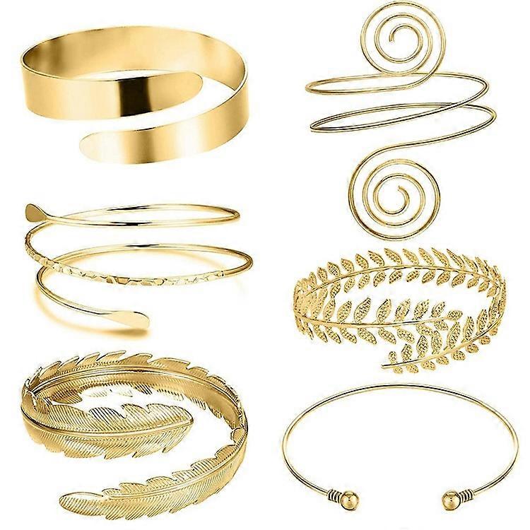 6Pcs Arm Cuffs Upper Arm With Cuff Bracelets Adjustable Armband Set