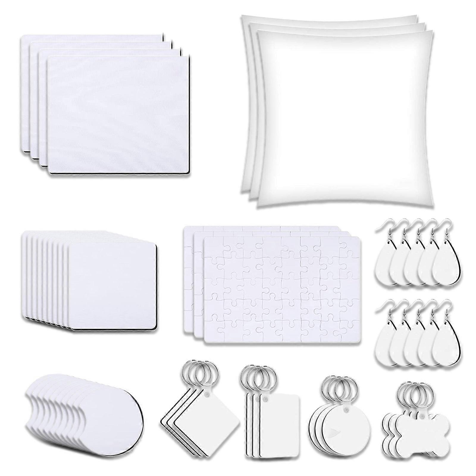 50Pcs Sublimation Blanks Products,Sublimation Keychain Blanks for Heat Transfer