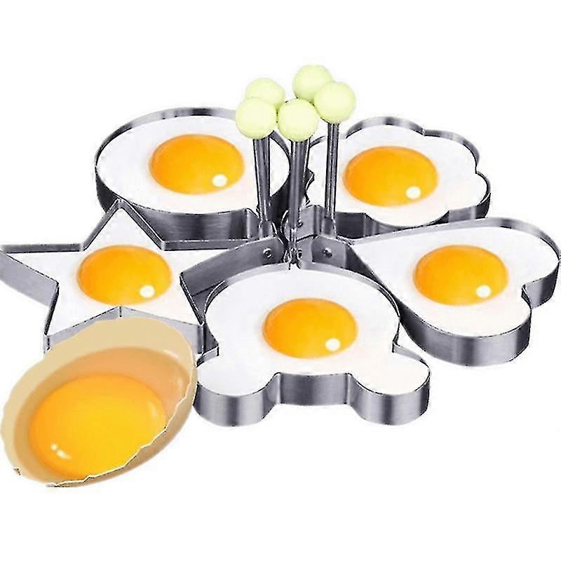 5pcs αυγό μαγείρεμα δαχτυλίδια ανοξείδωτο τηγανητό αυγό ομελέτα μούχλα μούχλα μούχλα