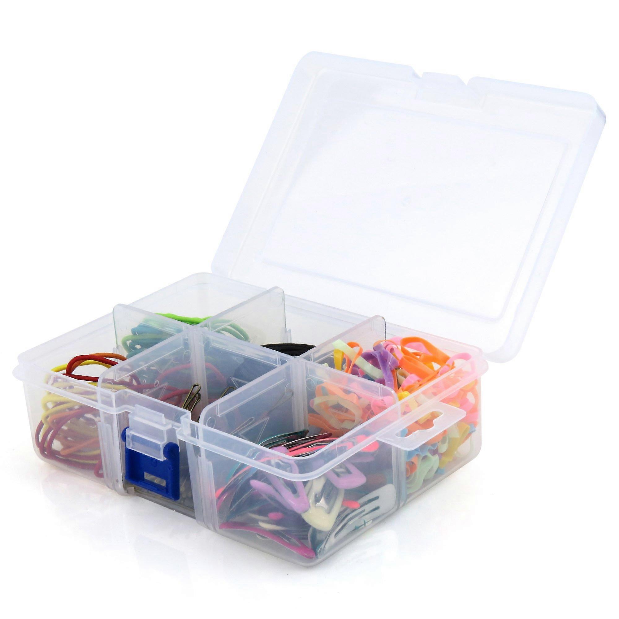 Clear Plastic Multi Purpose Crafts Organiser 6 Compartment Storage Box