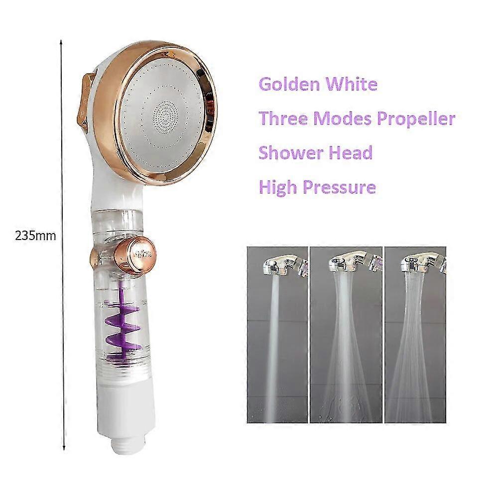Exquisite Z&l 3 Modes Bathroom High Pressure Shower Head With Switch On/off Button Water Saving Bath Spiral Propeller Fan Shower Head
