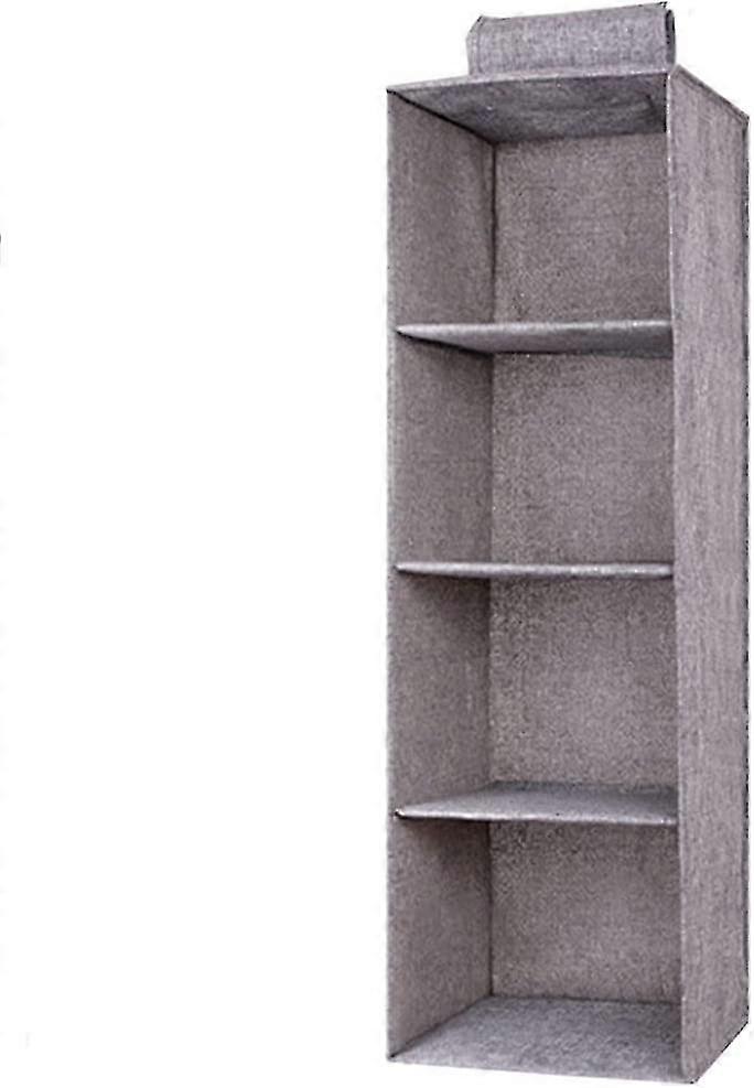 Eushine Hanging Wardrobe Shelf, 4 Tier, Washable Hanging Storage, Clothes Organizer With Interior Reinforcement, 27x 27 X 80cm, Gray