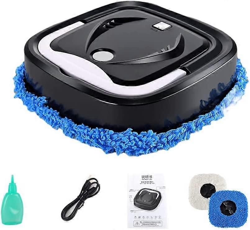Robot Aspirapolvere Intelligente 1500mAh Macchina Di Pulizia Rotativa Spray Umidificatore Bagnato E Secco Spazzare Spazzando Robot Di Ricarica USB-Nero