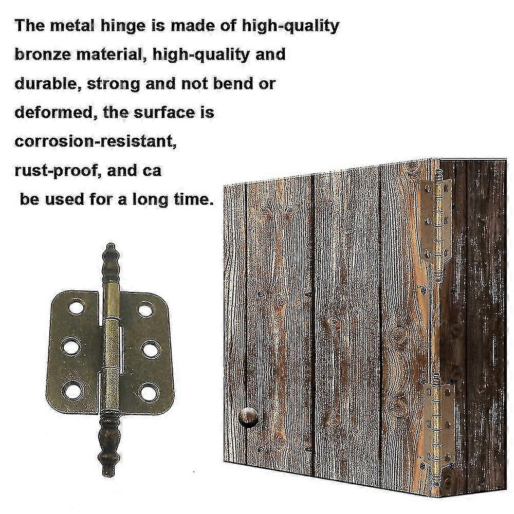 Set Of 4 Antique Hinges, Metal Hinges, Iron Hinges,70 X 35 Mm, Bronze