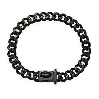 Gold Dog Collar Solid Stainless Steel Dog Choke Big Dog Outdoor Walking Chain(black22 inches)