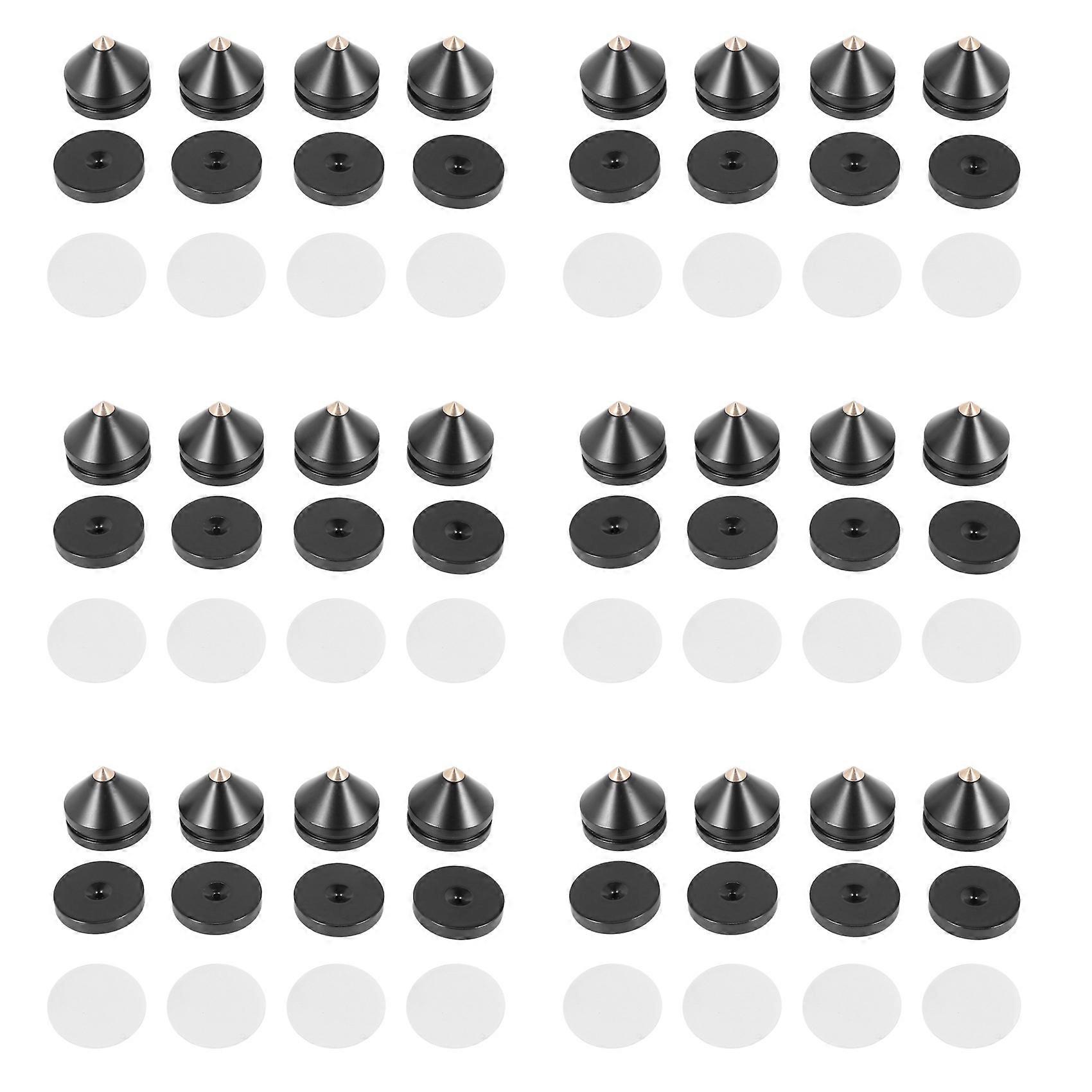 6 Sets Speaker Loudspeaker Spikes Stand Feets Turntable DIY Speaker Stand Shock Pin Nails and Pads