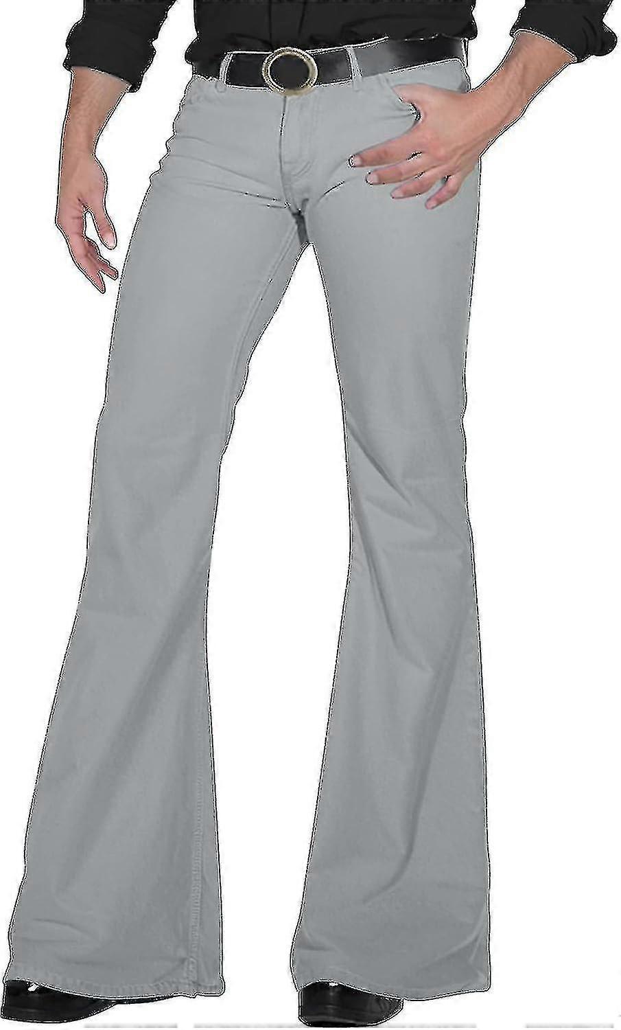 70'ler Disko Pantolon Erkekler için Erkek Bell Alt Kot Pantolon 60'lar 70'ler Çan Altları Vintage Denim Pantolon Erkekler için Kot Pantolon