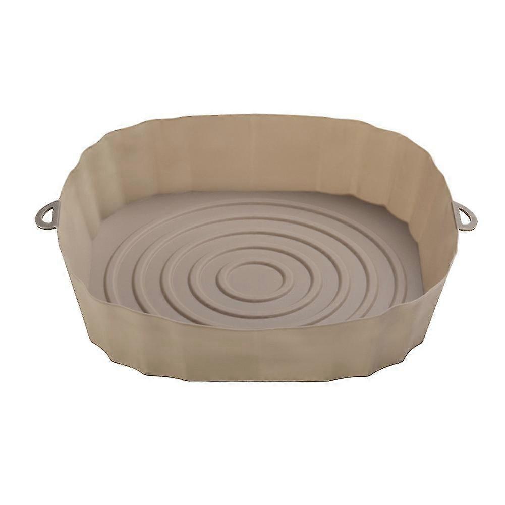 8pcs Accessories Reusable Baking Tray With Handle Non-stick Silicone Pot For Oven Brown