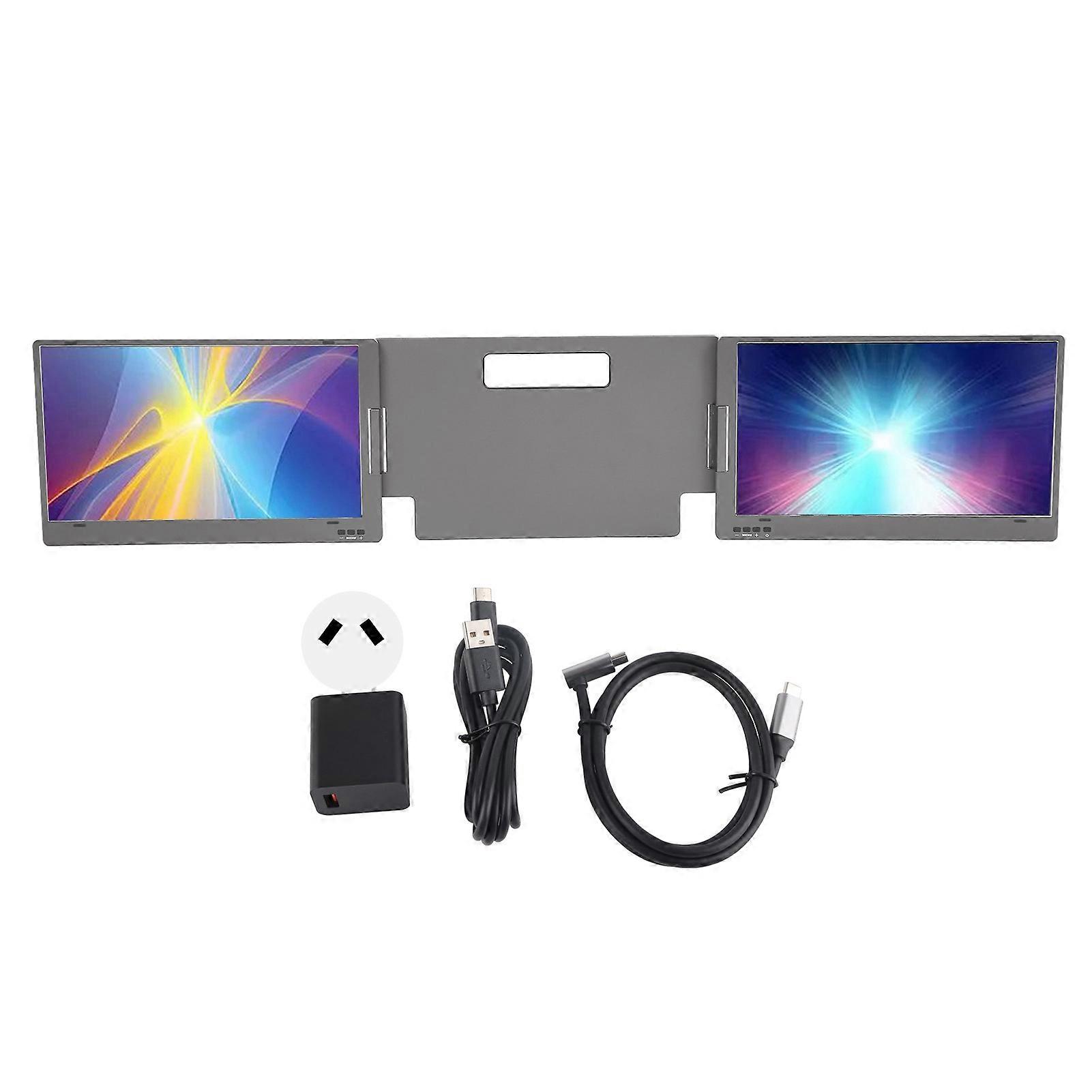 14In Triple Portable Monitor For Within 15.6Inch Laptops FHD 1080P HDR IPS Dual Screens Extender With Adjustable Stand