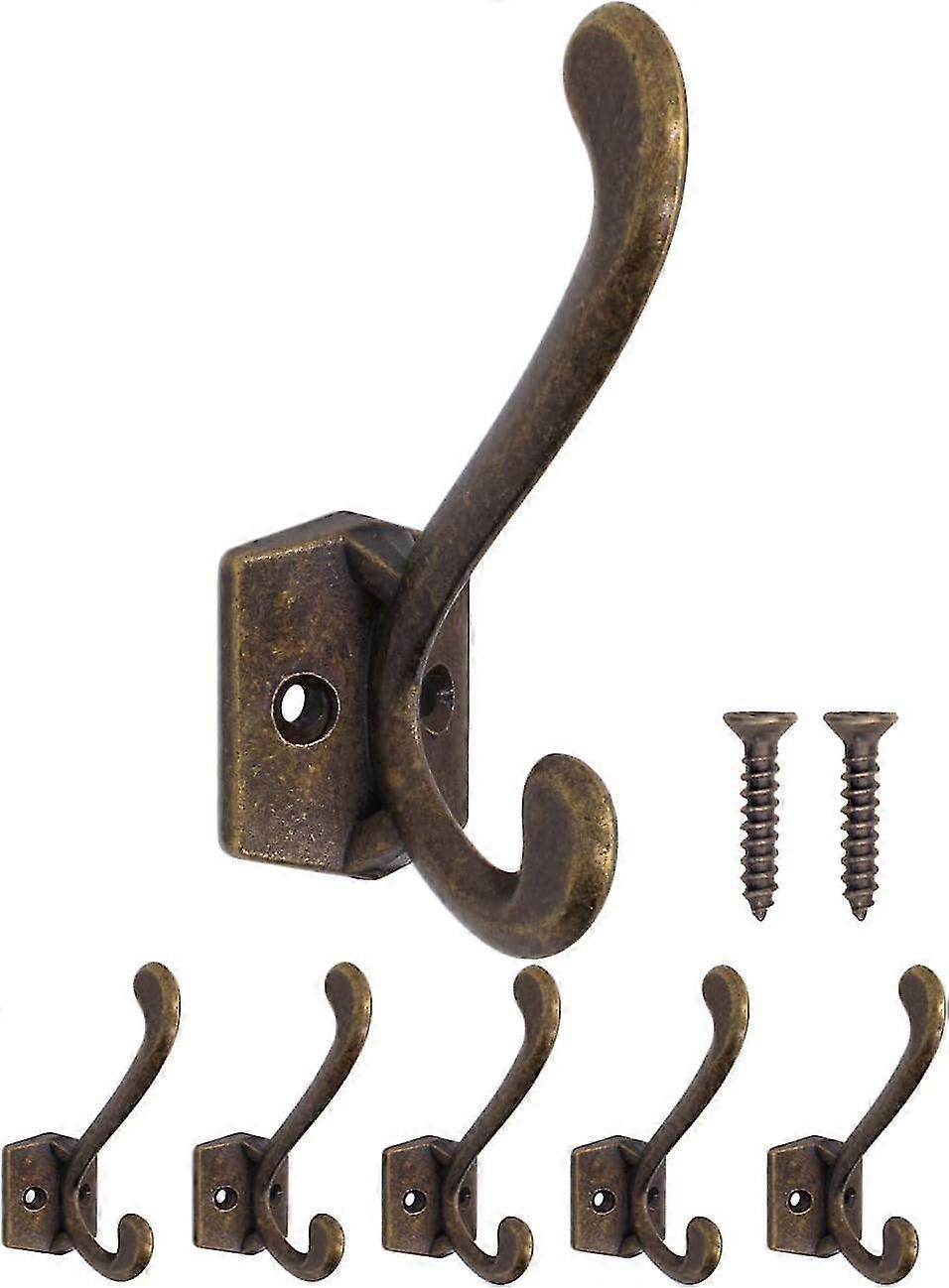 خطاف حديد صلب ، خطاف منشفة ، مجموعة تصميم برونزي نحاسي عتيق من 5