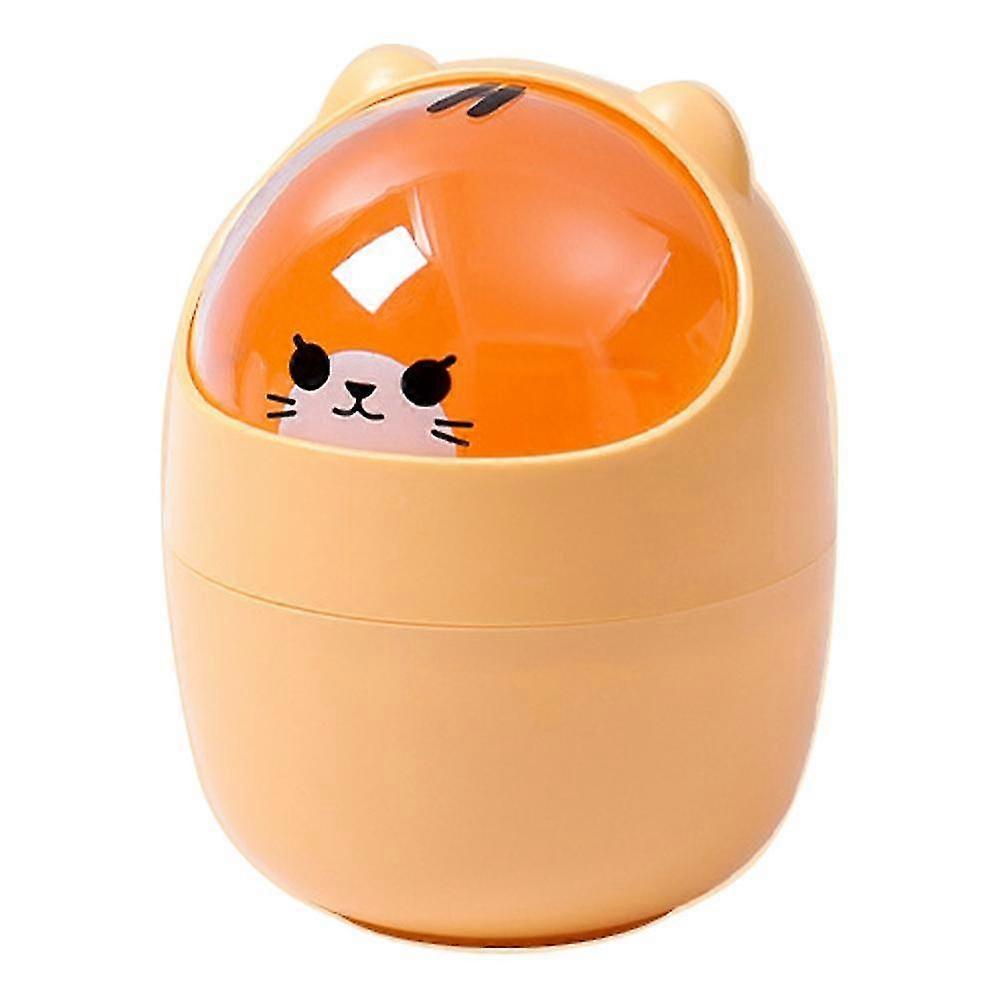 Cute Bear Shape Trash Can Wastebasket Large Capacity Cartoon Desktop Trash Can