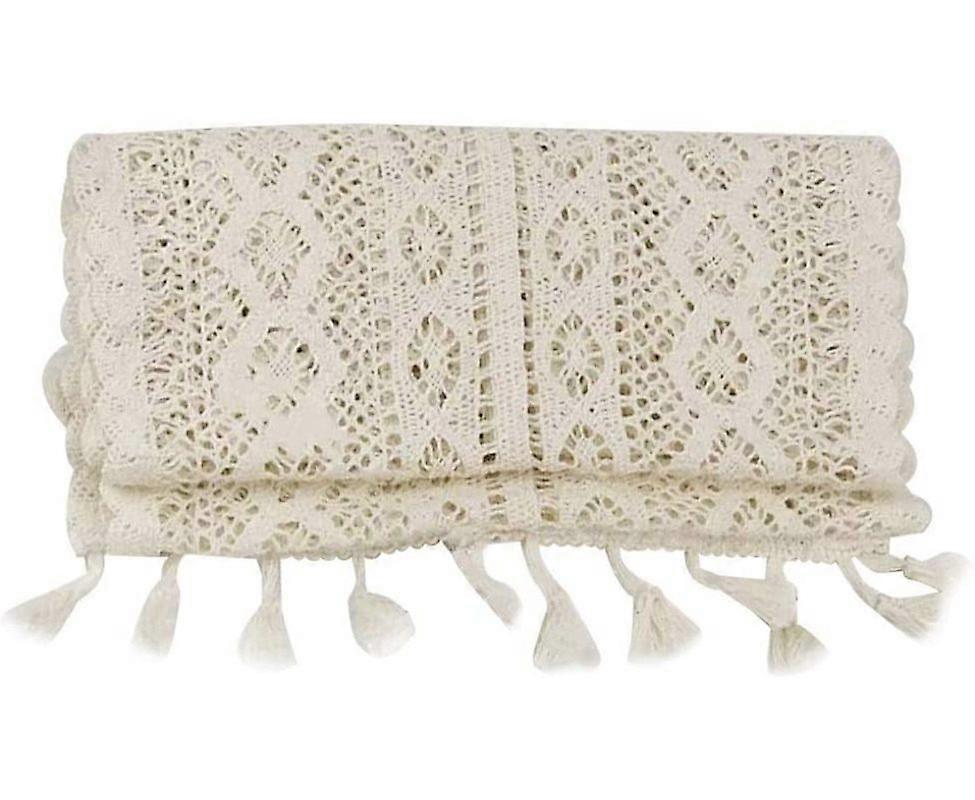 Handwoven Table Runner - Boho Wedding Decor - Beige - 24*240cm