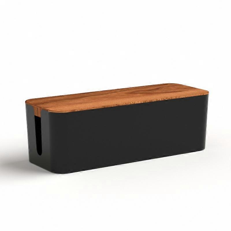 Cable Management Box with Wooden Lid - Organize and Hide Cables Efficiently