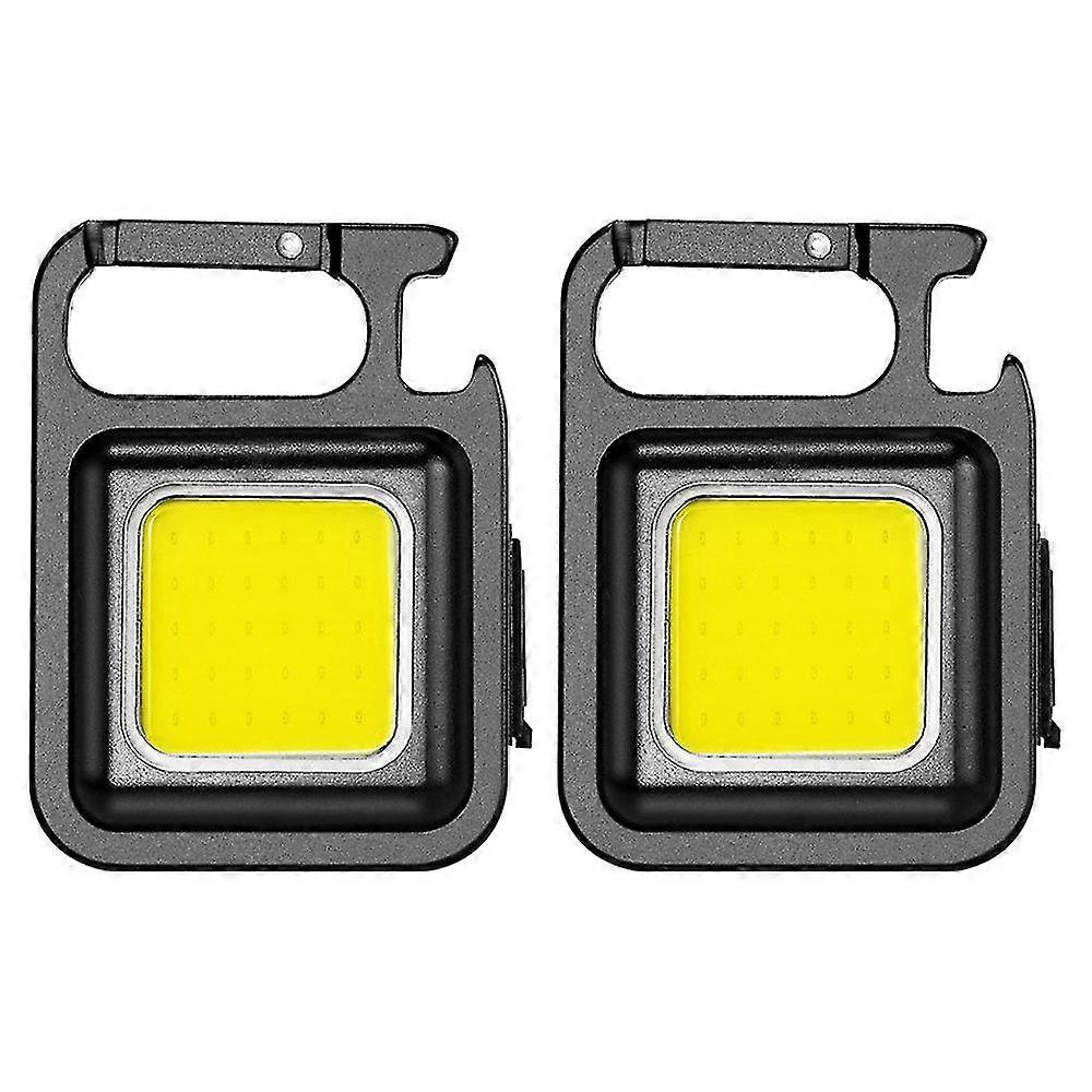 2pcs Multifunctional Cob Work Light, Portable Mini Bright Light Keychain Light