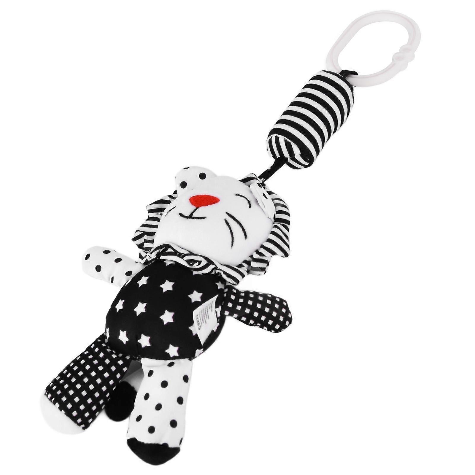 Baby Hanging Rattle Toys Black and White Stripe Plush Wind Chimes for Infants Stroller Crib Car Bed