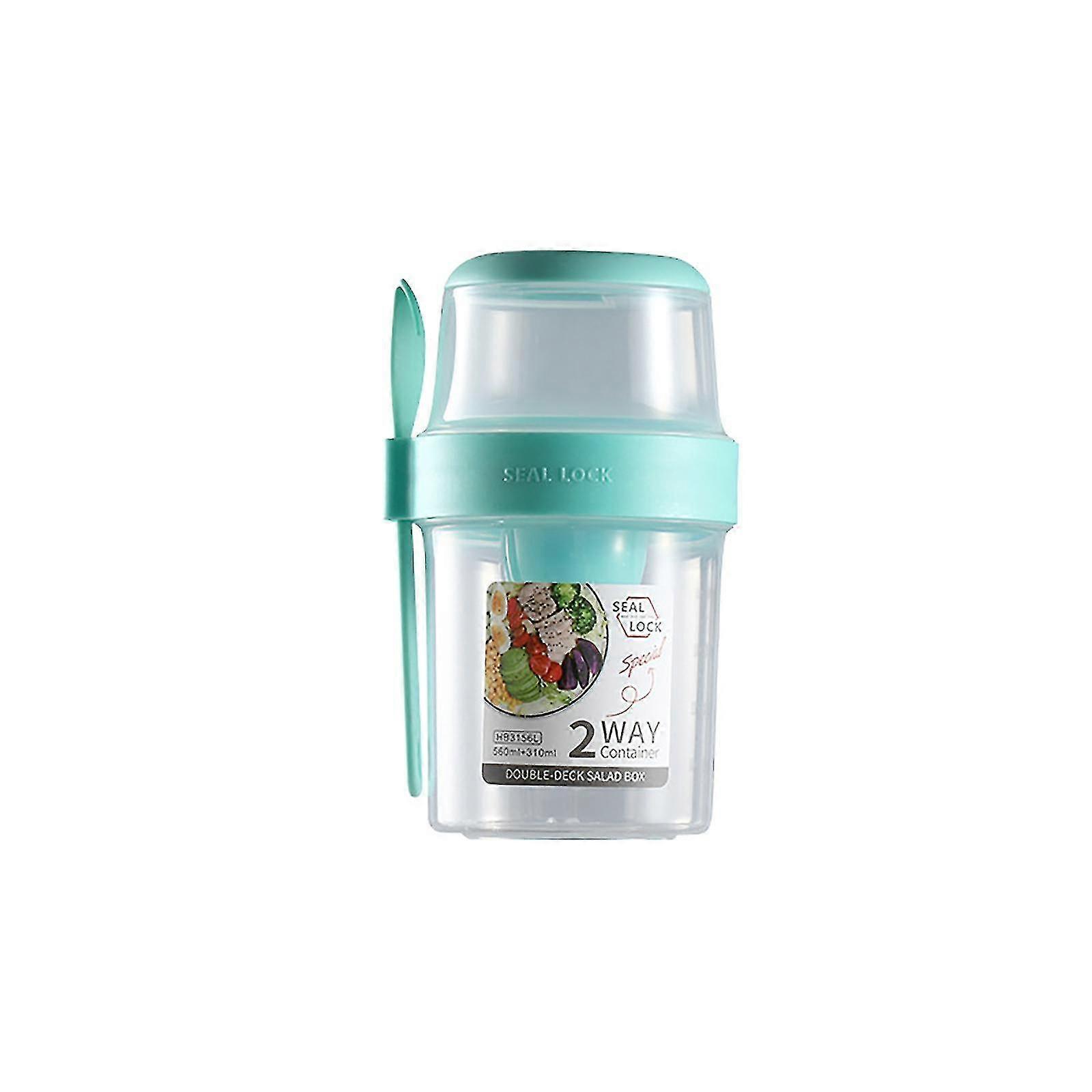 Mantenha a forma Salada Meal Shaker Cup, Portable Fruit And Vegetable Salad Cups Container com garfo e porta-molho de salada para o almoço