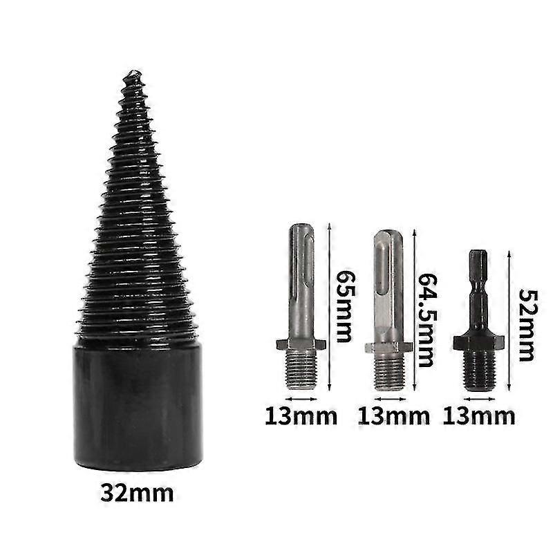wood splitter drill bits,firewood log drill for hand drill with 3 handle hex shank square and round 32mm+ round handle square handle small hexagonal h