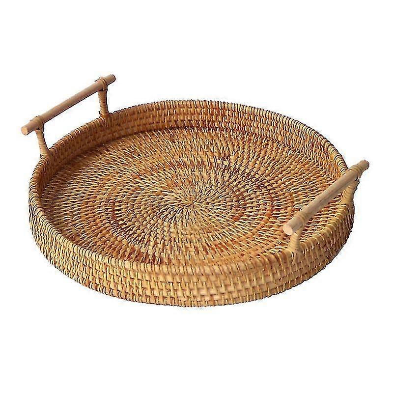 woven fruit storage basket rattan bread serving handcrafted hand