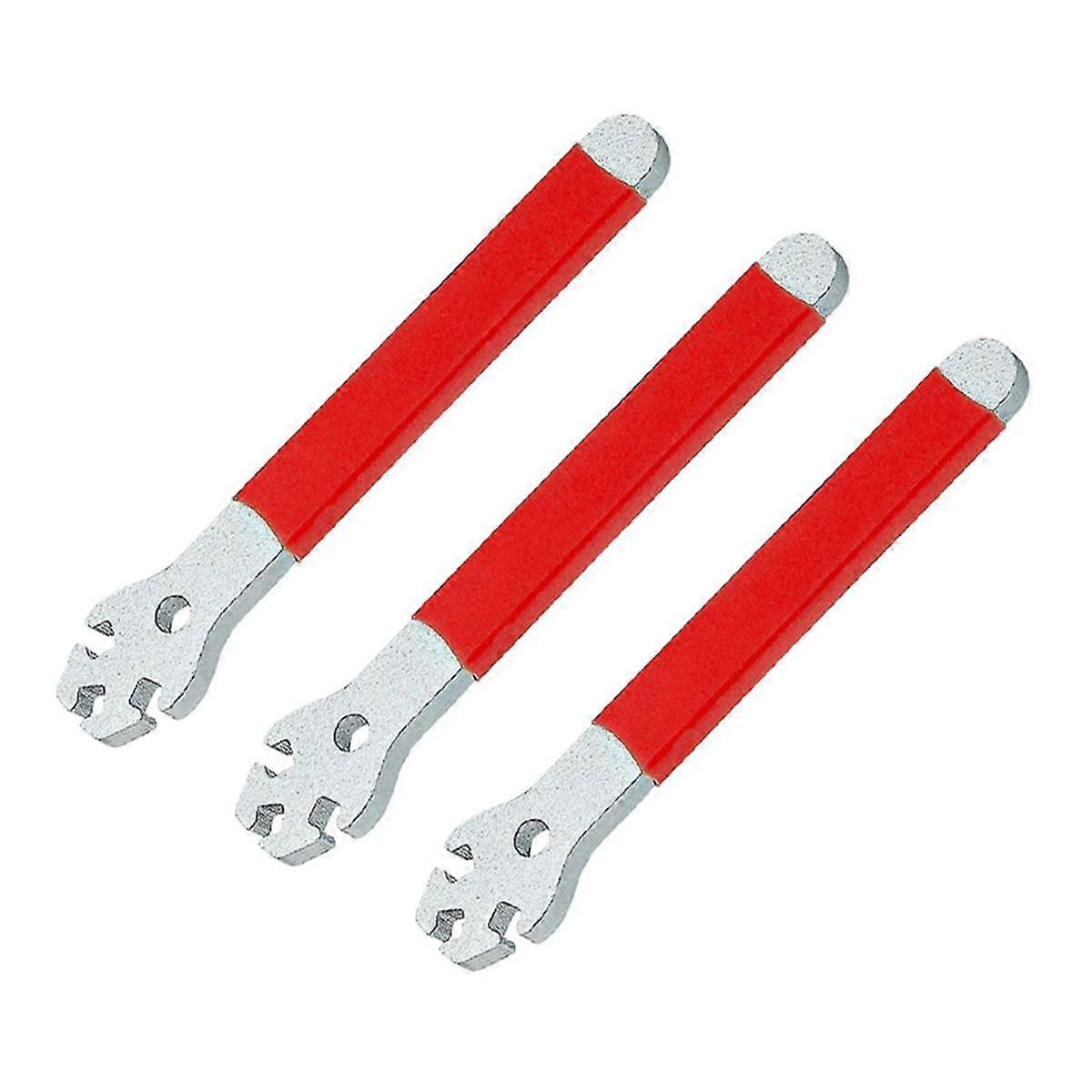 3Pcs Red Mountain Bike Spoke Wrench Adjustment Corrector Installation of Steel Spoke Cap Tool