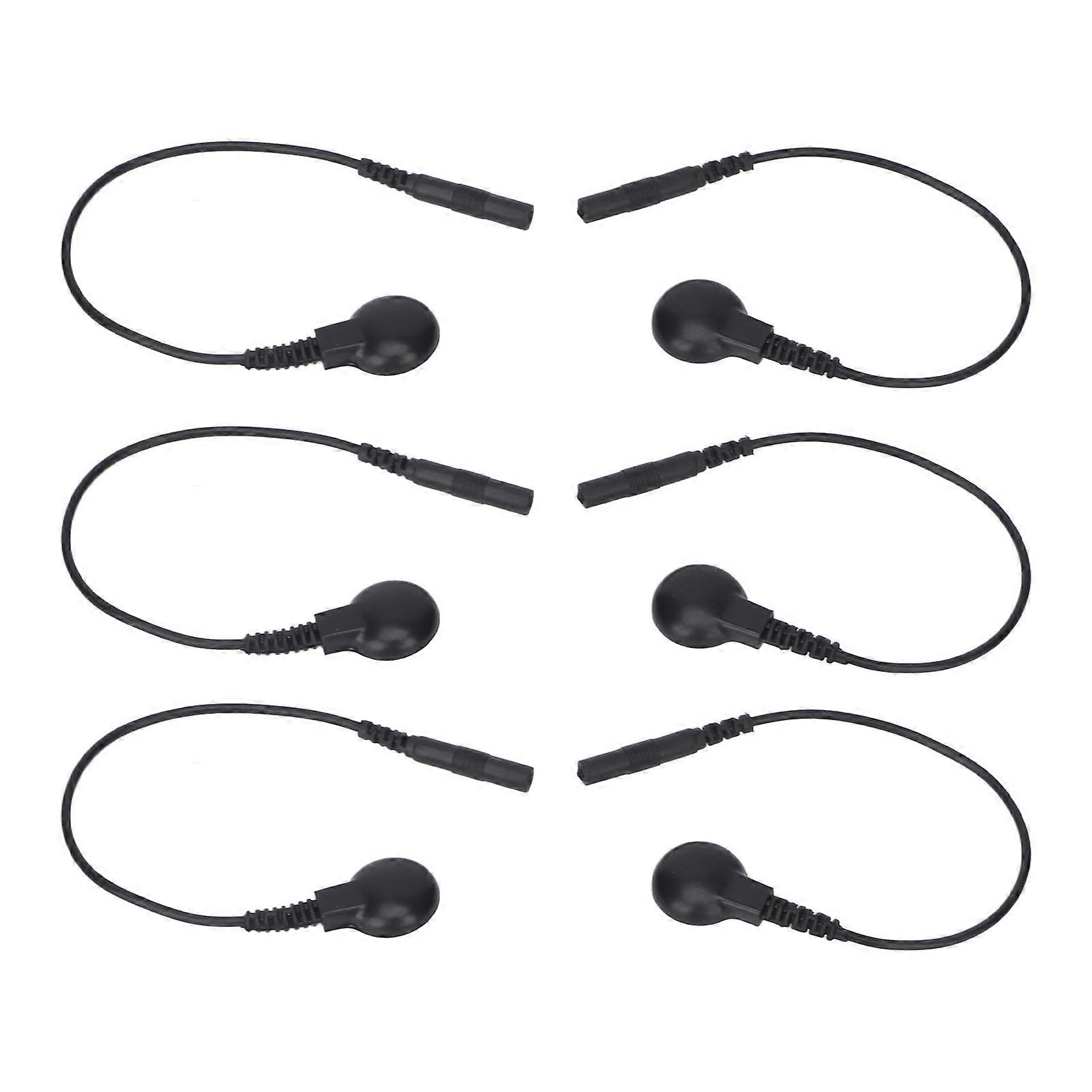 20PCS Electrode Wire Button Type Short Copper Foil Wire Electrode Lead Wire Adapter compatible TENS Machine 5.9in Length
