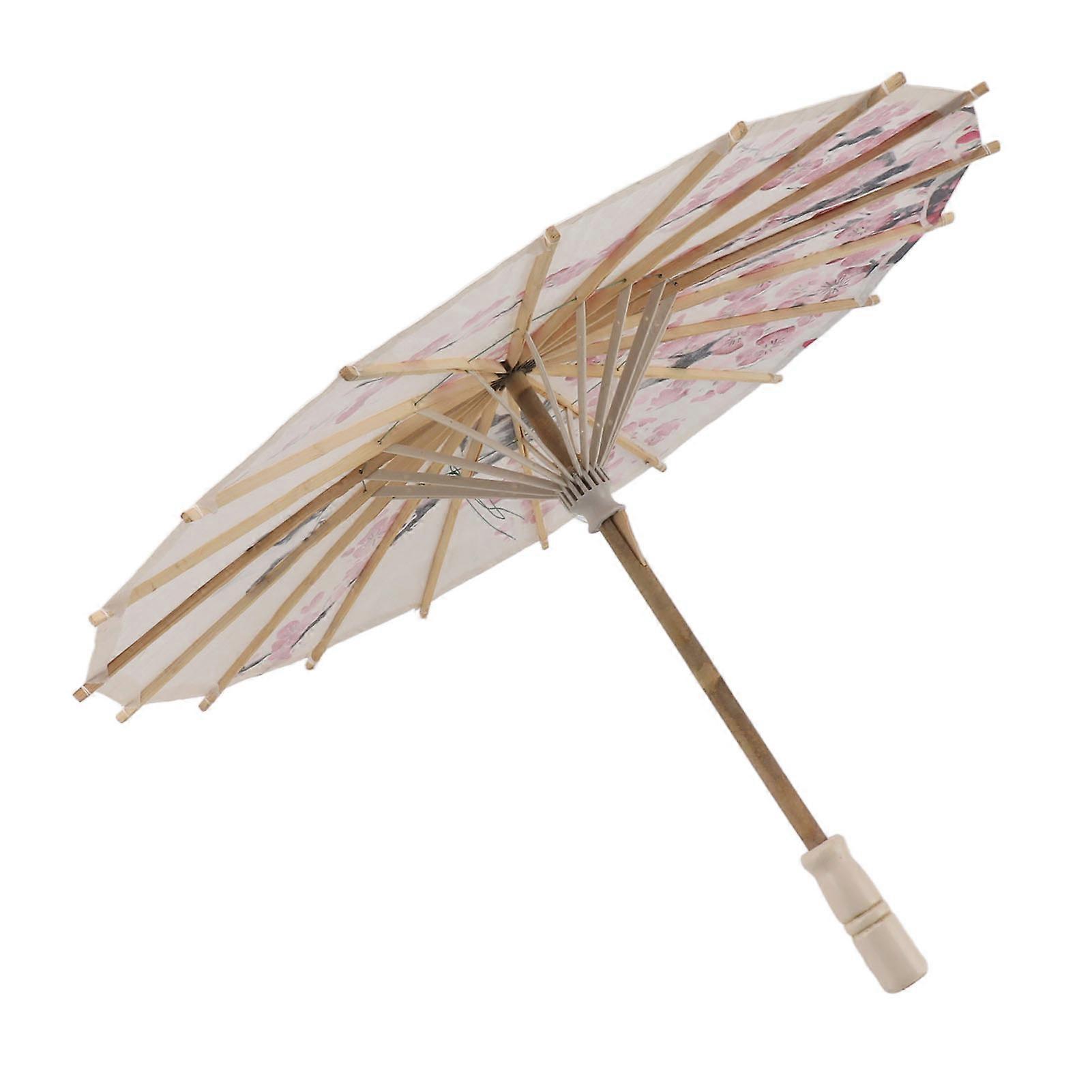Chinese Oiled Paper Umbrella Handmade Paper Umbrella with Wood Handle compatible Percompatiblemance Wedding Party