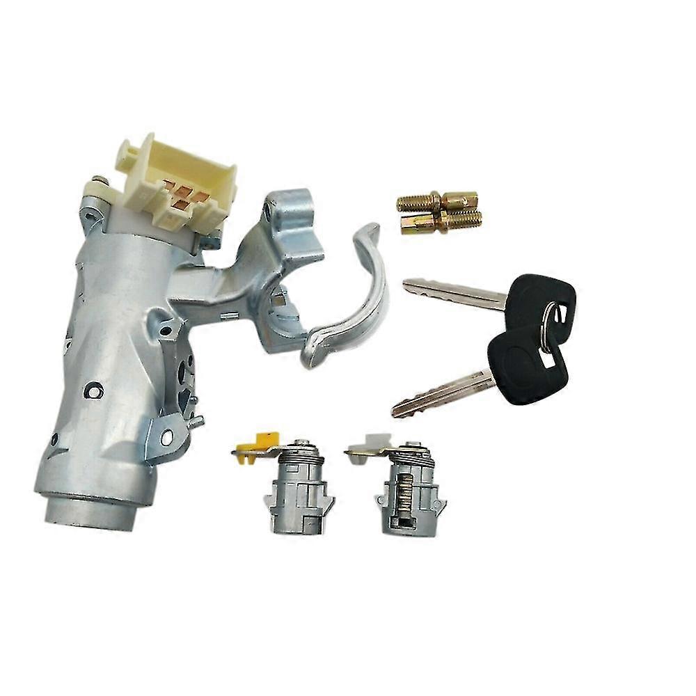 Ignition Lock Core Ignition Switch Steering Barrel Lock + Door Lock With 2 Set For 1997-2005